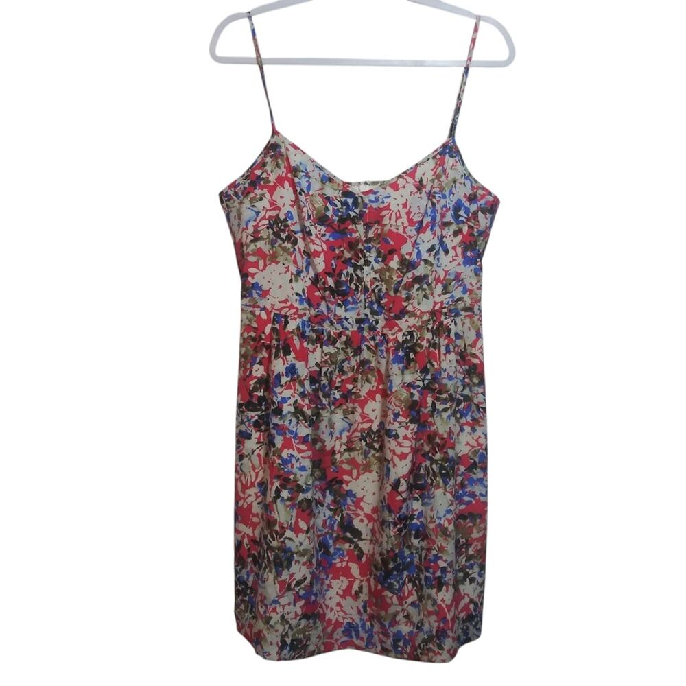 J. Crew Summer Floral Spaghetti Strap Sweetheart Neck Dress Pockets Size 12